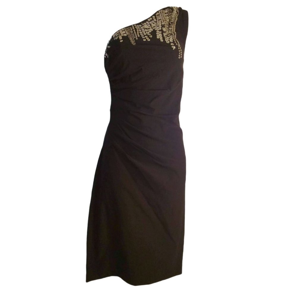 TOV Holy Sequin Accent One Shoulder Dress